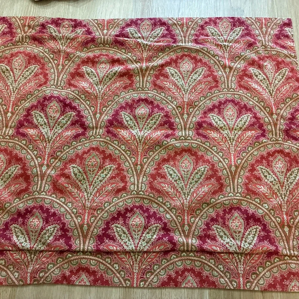 Pottery Barn Marcelle Paisley Floral Cotton linen Standard Pillow Sham Red Sage